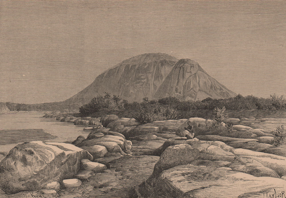 Rovuma/Ruvuma and Lugenda/Lujenda Confluence. Mozambique 1885 old print